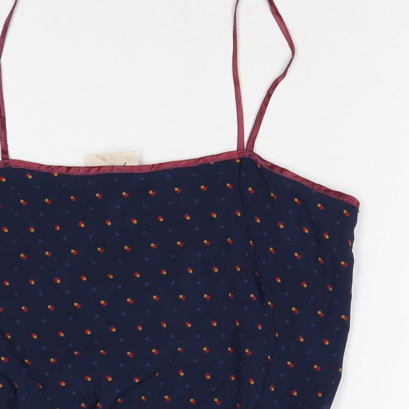 Glamorous Women Blue Size 12 Geometric Spaghetti Strap Camisole Top