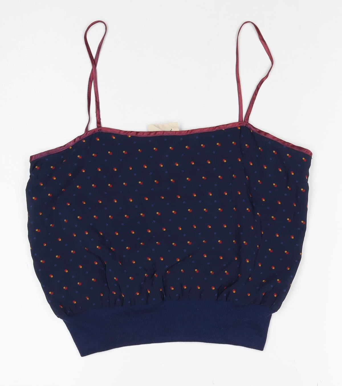 Glamorous Women Blue Size 12 Geometric Spaghetti Strap Camisole Top