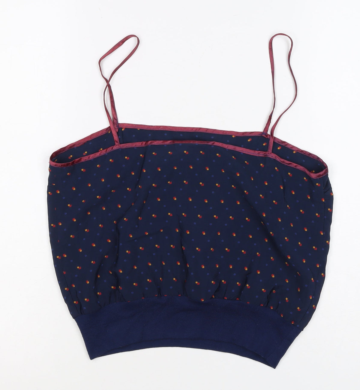Glamorous Women Blue Size 12 Geometric Spaghetti Strap Camisole Top