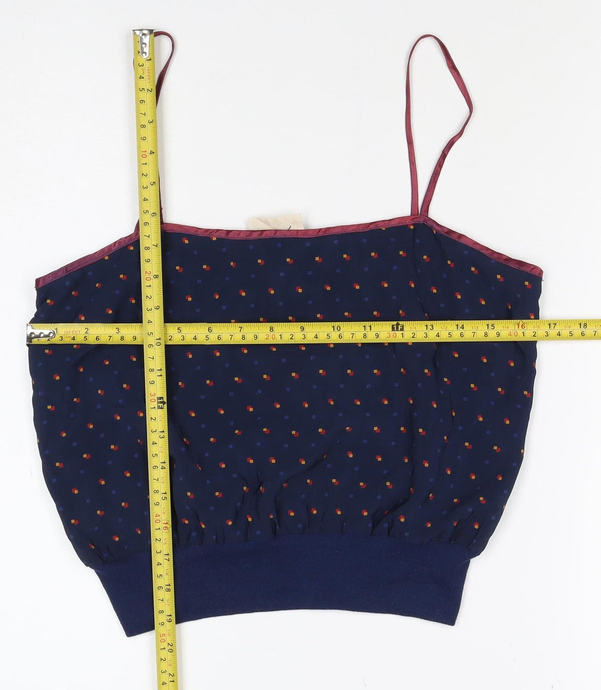 Glamorous Women Blue Size 12 Geometric Spaghetti Strap Camisole Top
