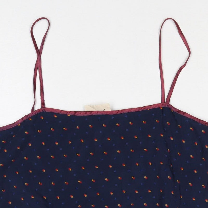 Glamorous Women Blue Size 12 Geometric Spaghetti Strap Camisole Top