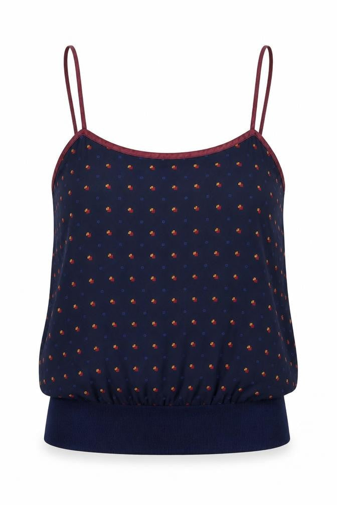 Glamorous Women Blue Size 12 Geometric Spaghetti Strap Camisole Top