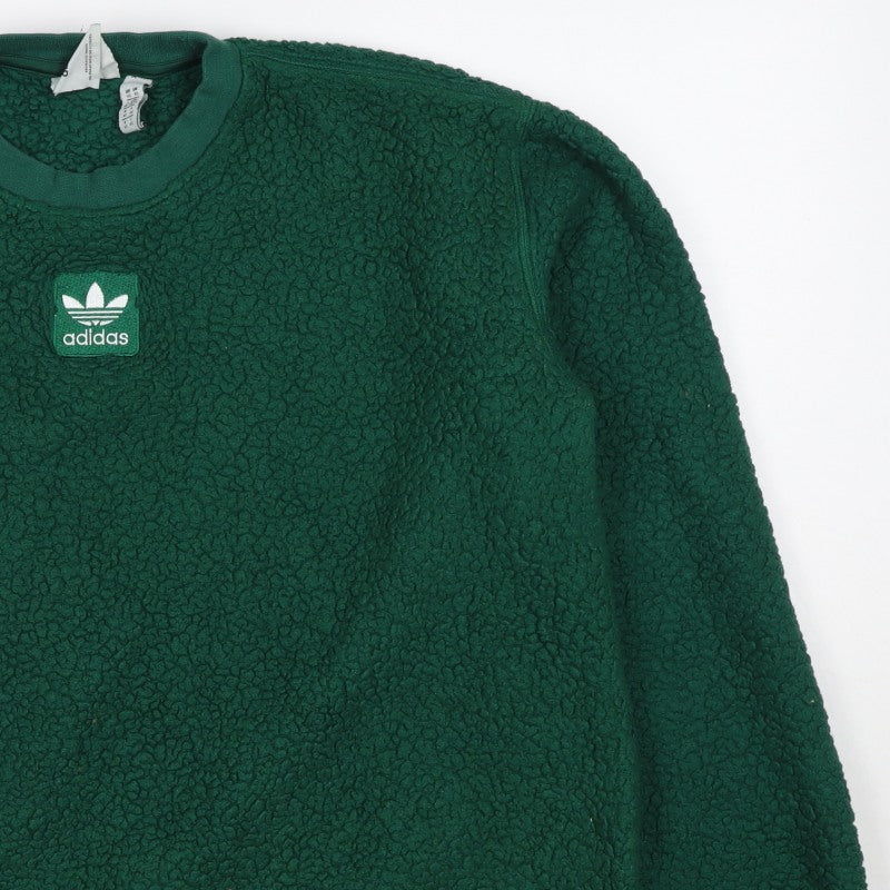 Adidas Women’s Green XS Sherpa Fleece Logo Pullover Sweatshirt