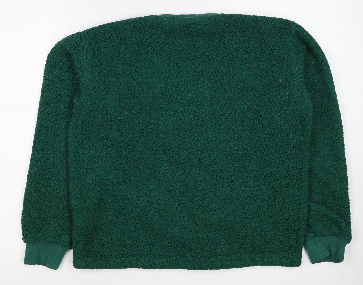 Adidas Women’s Green XS Sherpa Fleece Logo Pullover Sweatshirt
