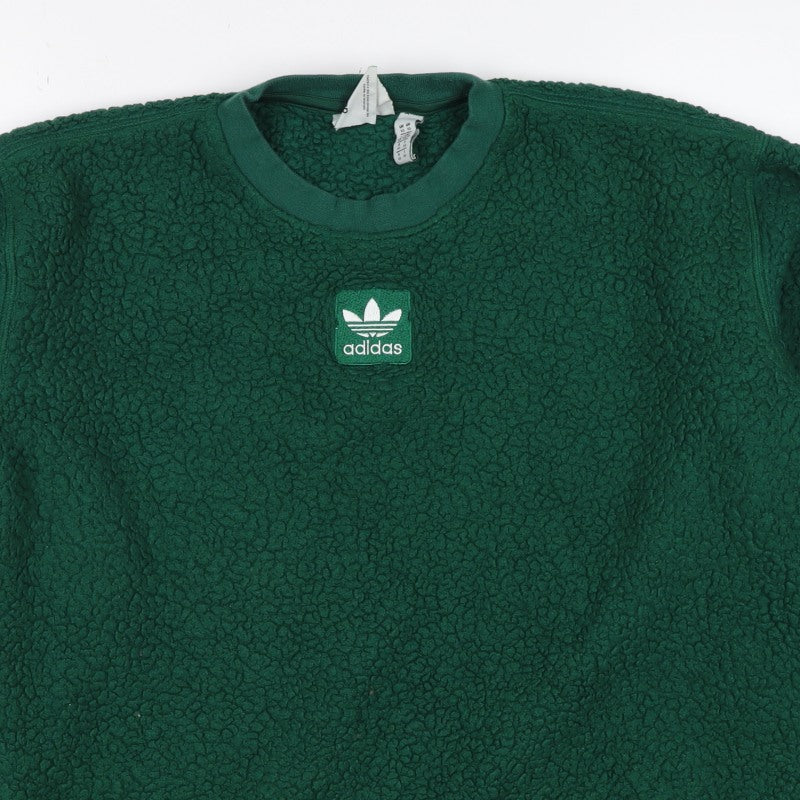 Adidas Women’s Green XS Sherpa Fleece Logo Pullover Sweatshirt