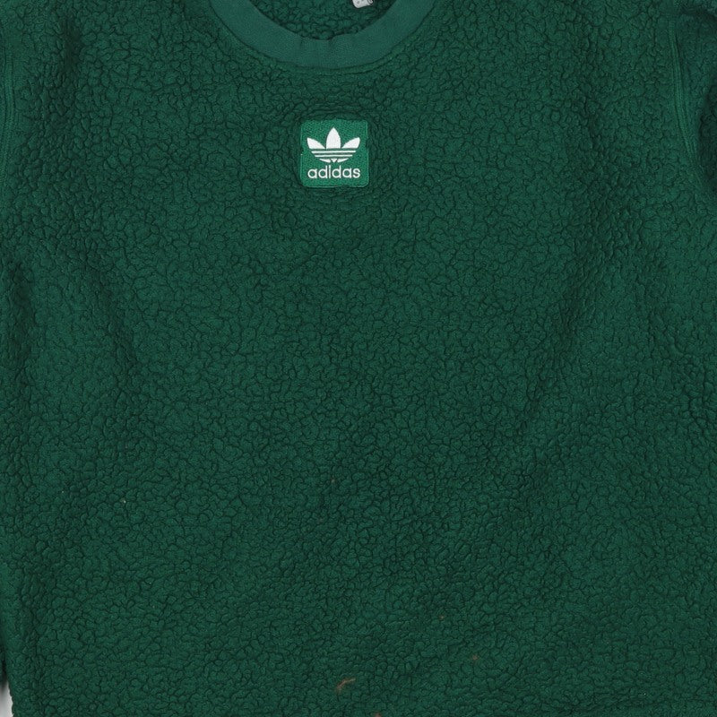 Adidas Women’s Green XS Sherpa Fleece Logo Pullover Sweatshirt