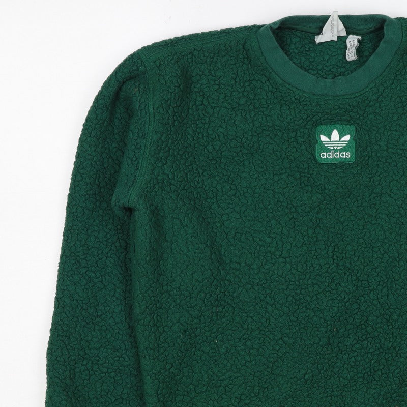 Adidas Women’s Green XS Sherpa Fleece Logo Pullover Sweatshirt