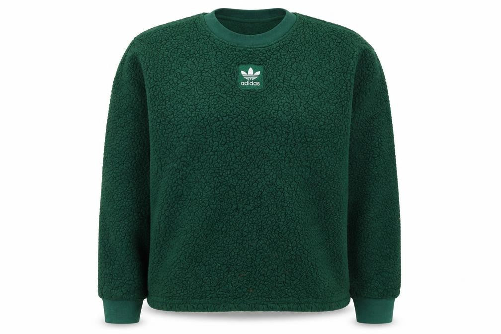 Adidas Women’s Green XS Sherpa Fleece Logo Pullover Sweatshirt