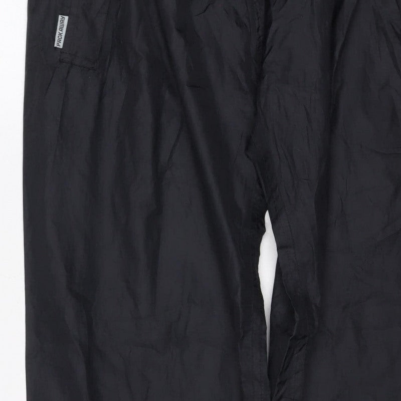 Trespass Men’s Black XXS Packaway Waterproof Rain Trousers