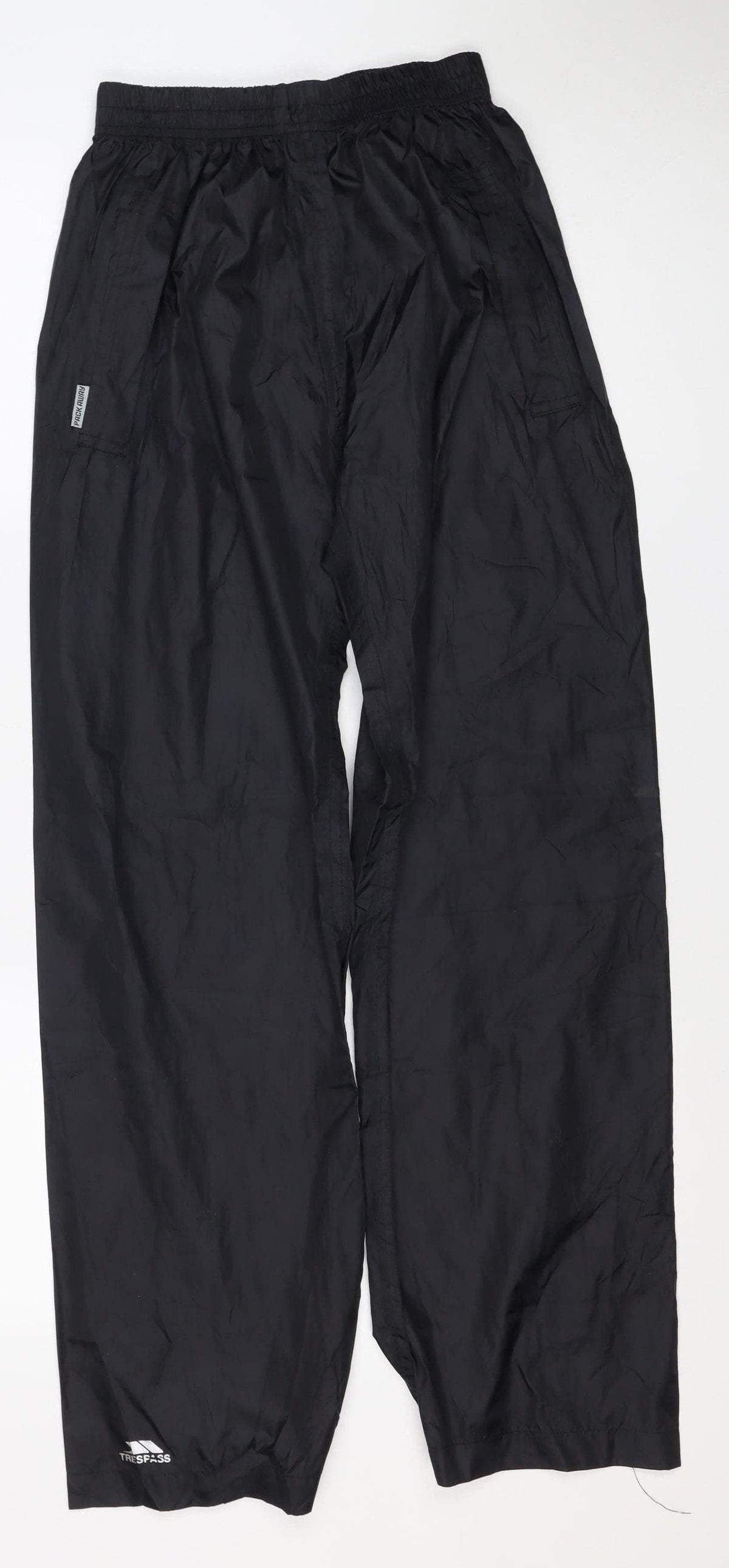 Trespass Men’s Black XXS Packaway Waterproof Rain Trousers