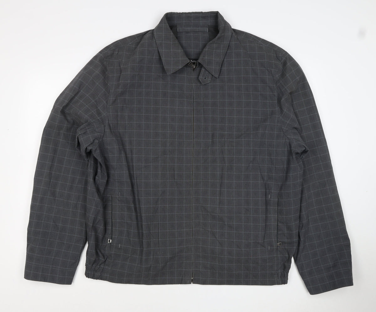 Marks and Spencer Men's Grey Check 2XL Full Zip Basic Jacket