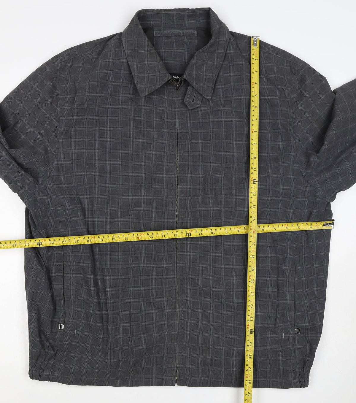 Marks and Spencer Men's Grey Check 2XL Full Zip Basic Jacket