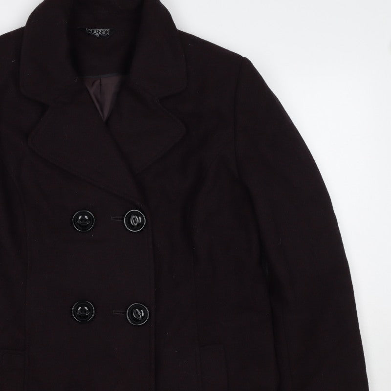 Classic Women’s Brown Size 12 Wool Blend Pea Coat