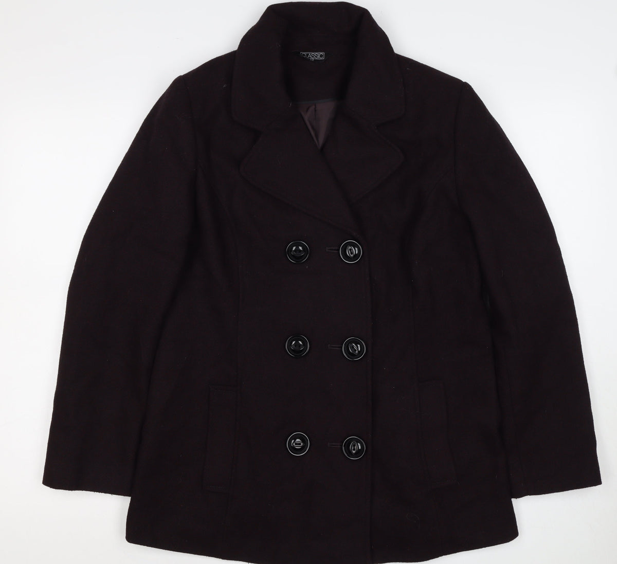 Classic Women’s Brown Size 12 Wool Blend Pea Coat