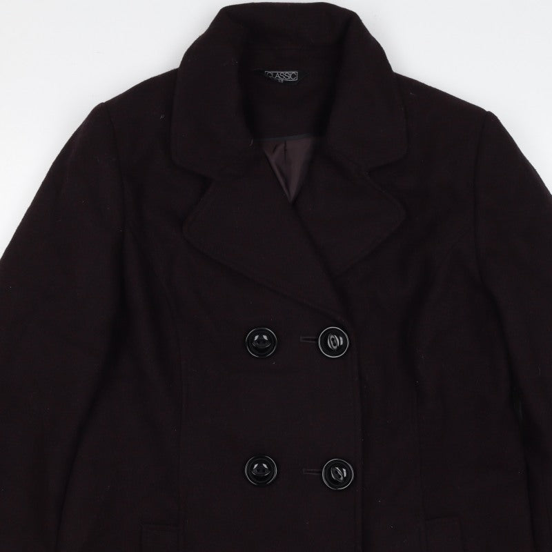 Classic Women’s Brown Size 12 Wool Blend Pea Coat