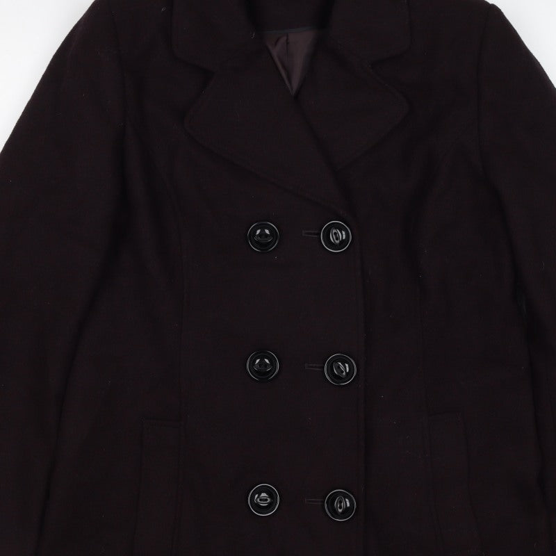 Classic Women’s Brown Size 12 Wool Blend Pea Coat
