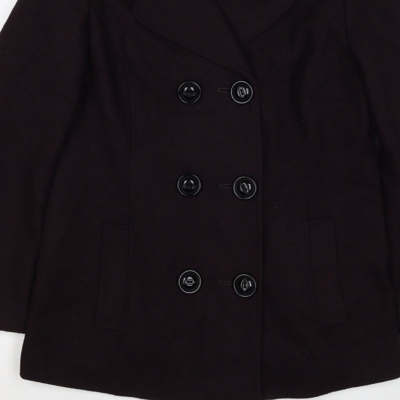 Classic Women’s Brown Size 12 Wool Blend Pea Coat