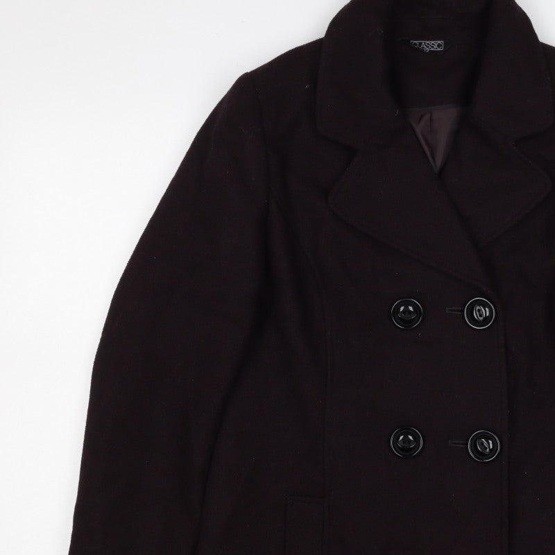 Classic Women’s Brown Size 12 Wool Blend Pea Coat