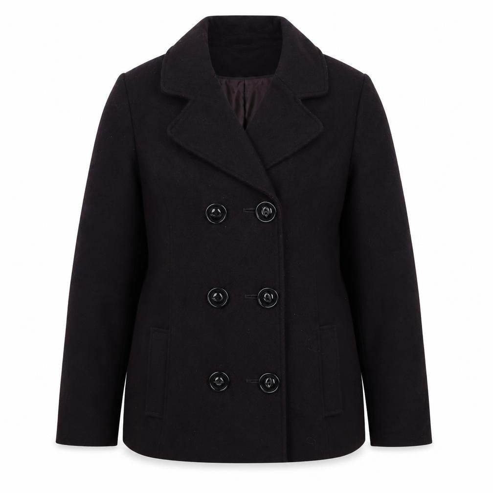 Classic Women’s Brown Size 12 Wool Blend Pea Coat