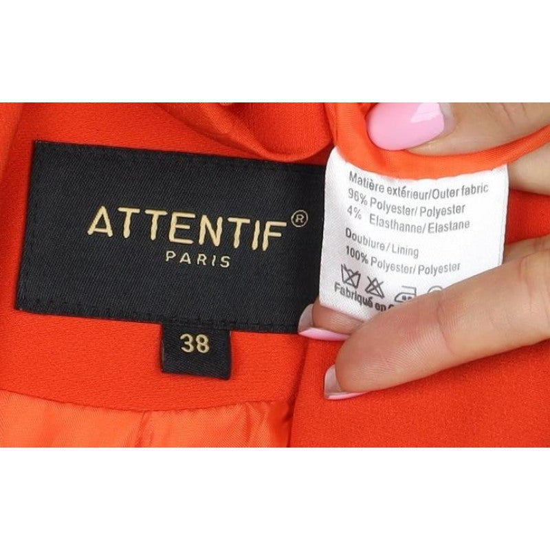 Attentif Paris Women’s Orange UK 10 Double-Breasted Peak Lapel Blazer