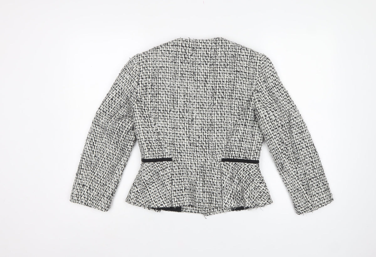 Marks & Spencer Women White Mix Bouclé Blazer UK 6 Lined Tailored