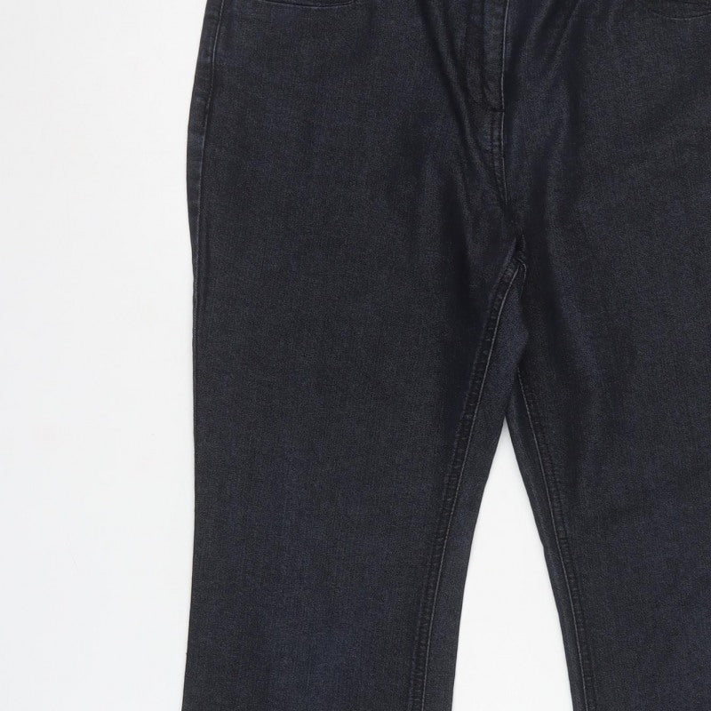 Soon Women’s Black Bootcut Stretch Jeans UK 14 Dark Wash