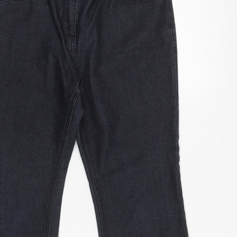 Soon Women’s Black Bootcut Stretch Jeans UK 14 Dark Wash