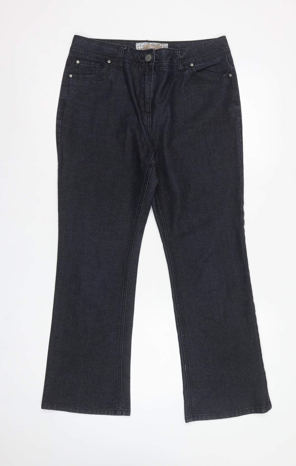 Soon Women’s Black Bootcut Stretch Jeans UK 14 Dark Wash