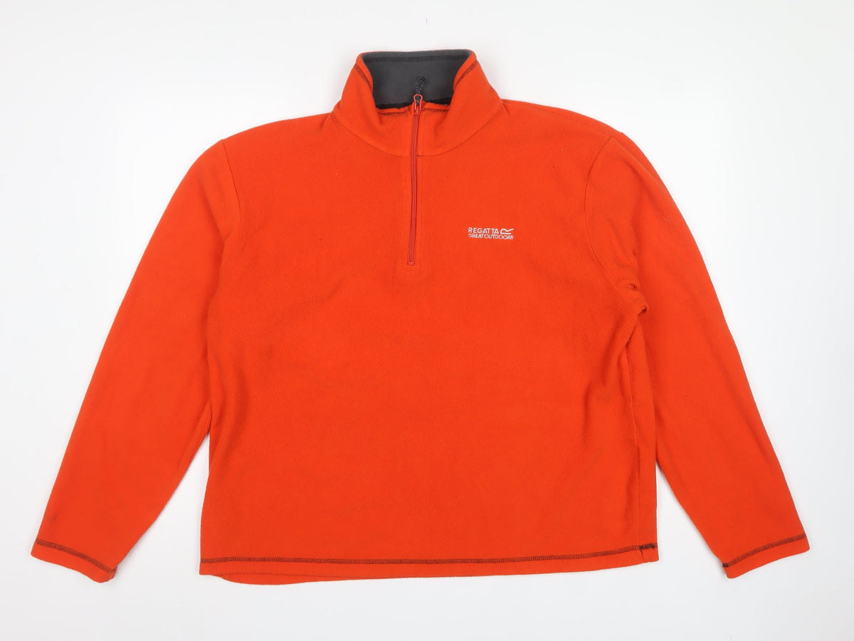 Regatta Men’s Orange XL 1/4 Zip Fleece Pullover Sweatshirt Outdoor