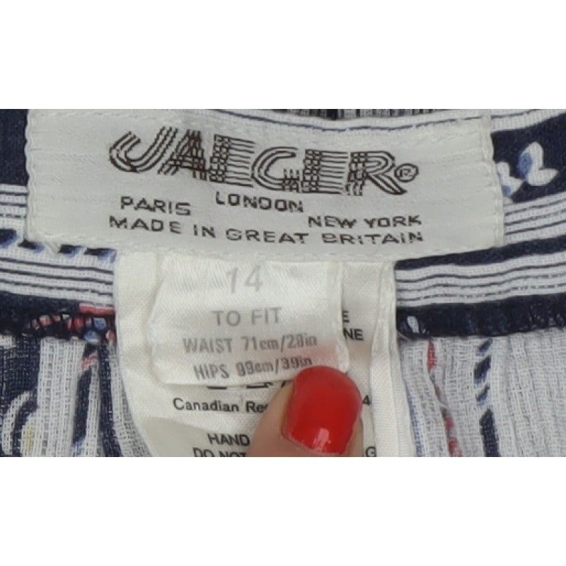 Jaeger Women’s Multicoloured UK 14 Vintage Striped Floral A-Line Skirt