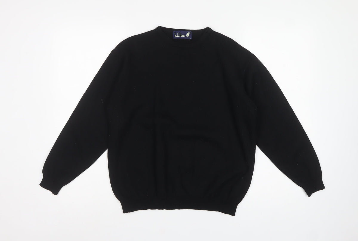 Tulchan Women Black Wool L Vintage 1997 Crew Neck Pullover Jumper