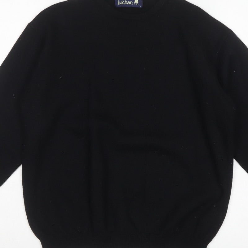 Tulchan Women Black Wool L Vintage 1997 Crew Neck Pullover Jumper