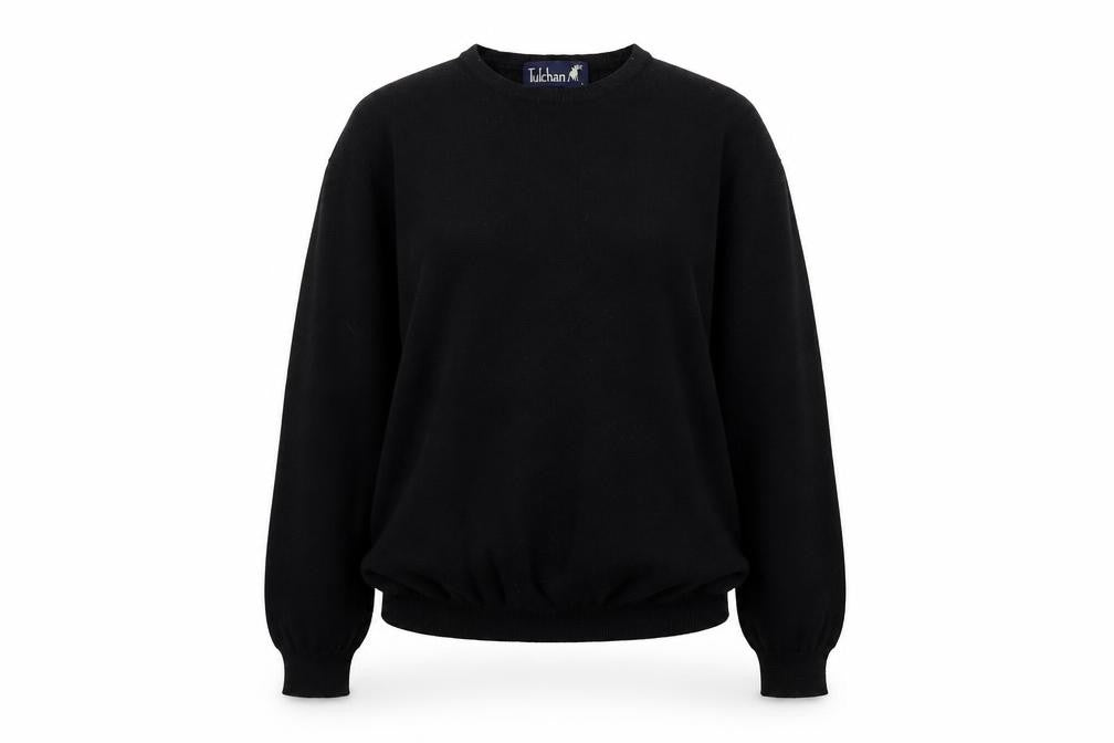 Tulchan Women Black Wool L Vintage 1997 Crew Neck Pullover Jumper
