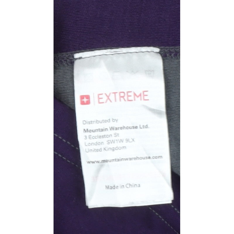 Extreme Women’s Grey Purple UK 8 Merino 1/4 Zip Thermal Active Top