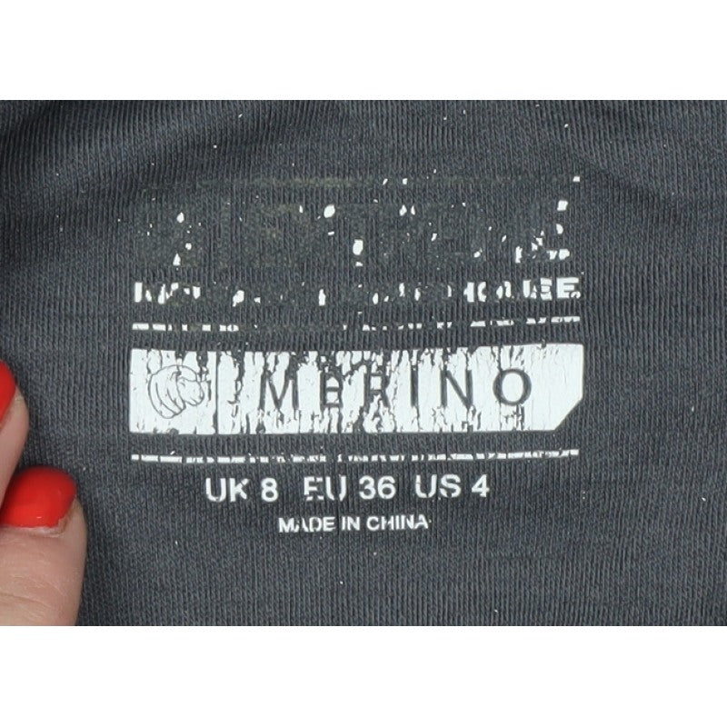 Extreme Women’s Grey Purple UK 8 Merino 1/4 Zip Thermal Active Top