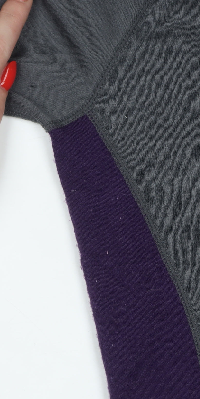 Extreme Women’s Grey Purple UK 8 Merino 1/4 Zip Thermal Active Top