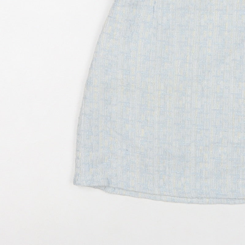 Ehp Women’s Blue Tweed Pencil Mini Skirt Size S Zip