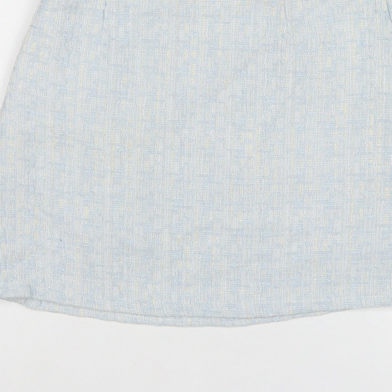 Ehp Women’s Blue Tweed Pencil Mini Skirt Size S Zip