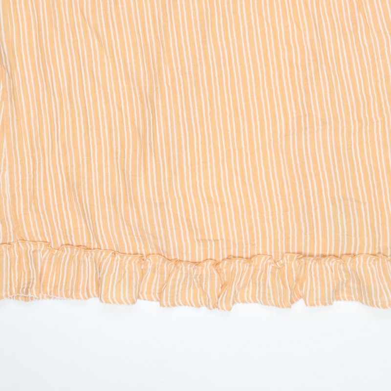 Marks and Spencer Women Orange Stripe Size 24 Strappy Ruffle Mini Dress