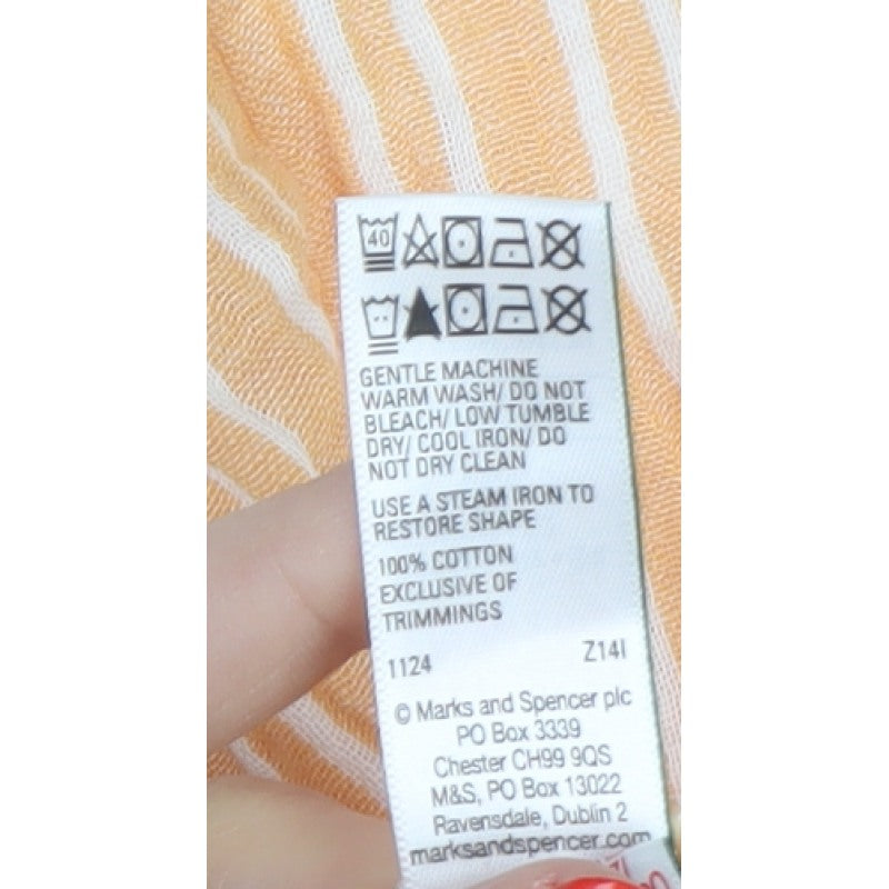 Marks and Spencer Women Orange Stripe Size 24 Strappy Ruffle Mini Dress
