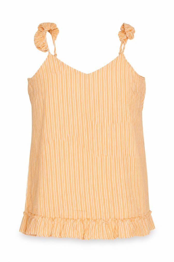 Marks and Spencer Women Orange Stripe Size 24 Strappy Ruffle Mini Dress