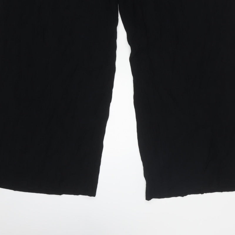 M&S Women’s Black Size 24 Regular Wide Leg Trousers