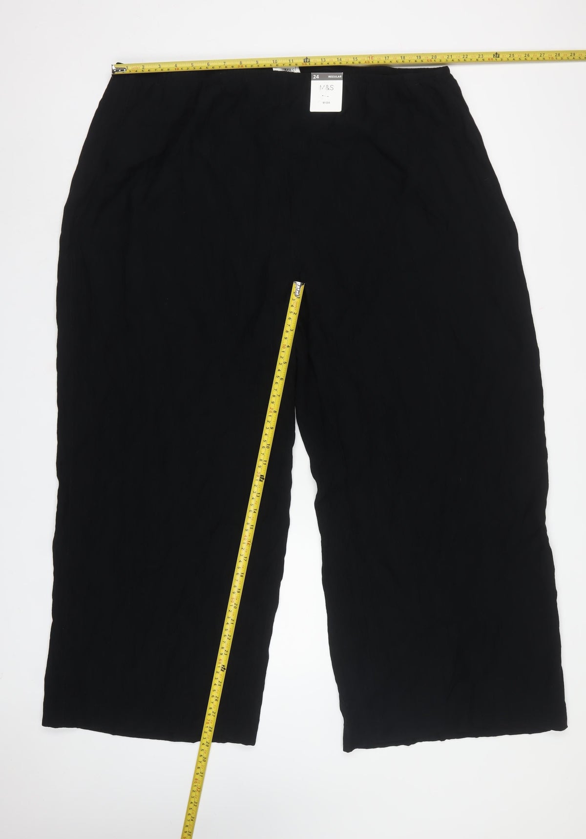 M&S Women’s Black Size 24 Regular Wide Leg Trousers
