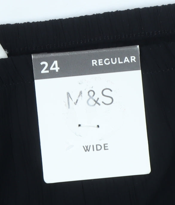M&S Women’s Black Size 24 Regular Wide Leg Trousers