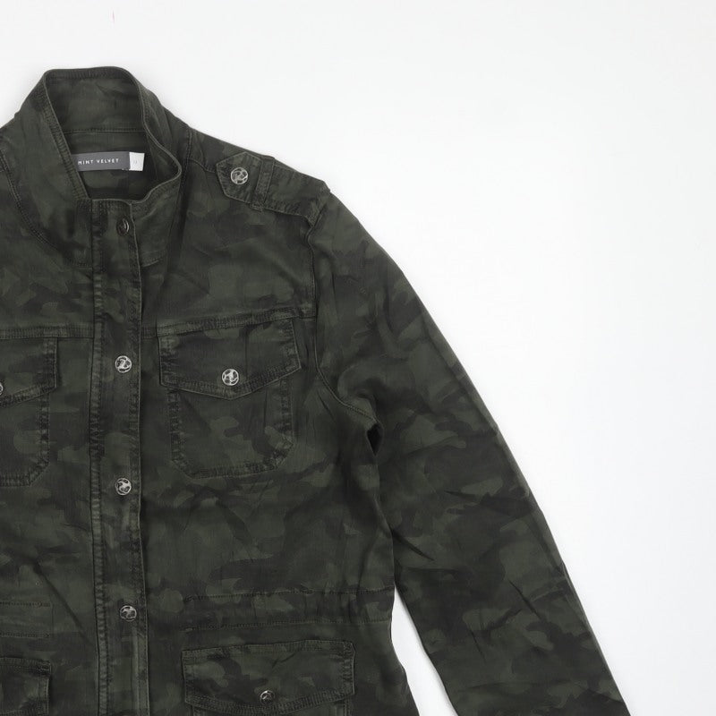 Mint Velvet Women’s Green Camo Military Jacket Size 12