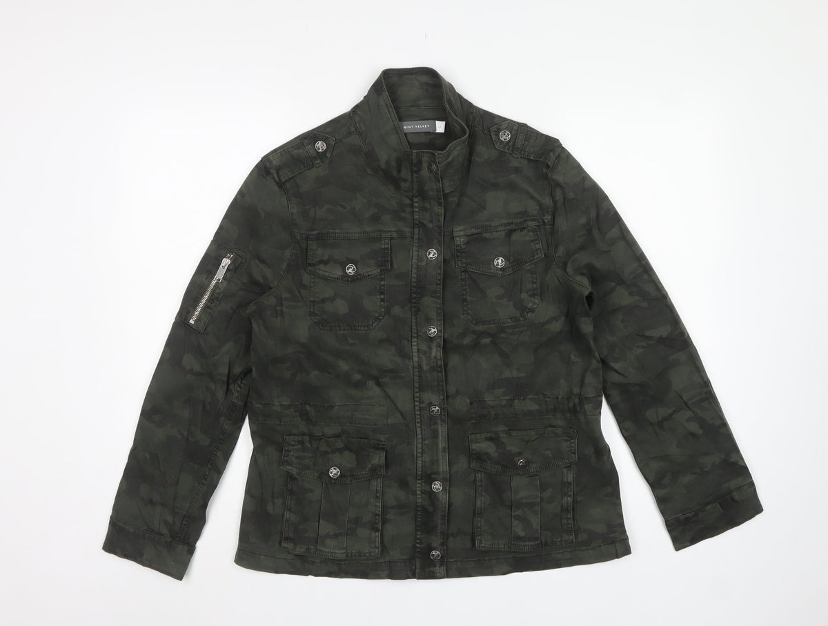 Mint Velvet Women’s Green Camo Military Jacket Size 12