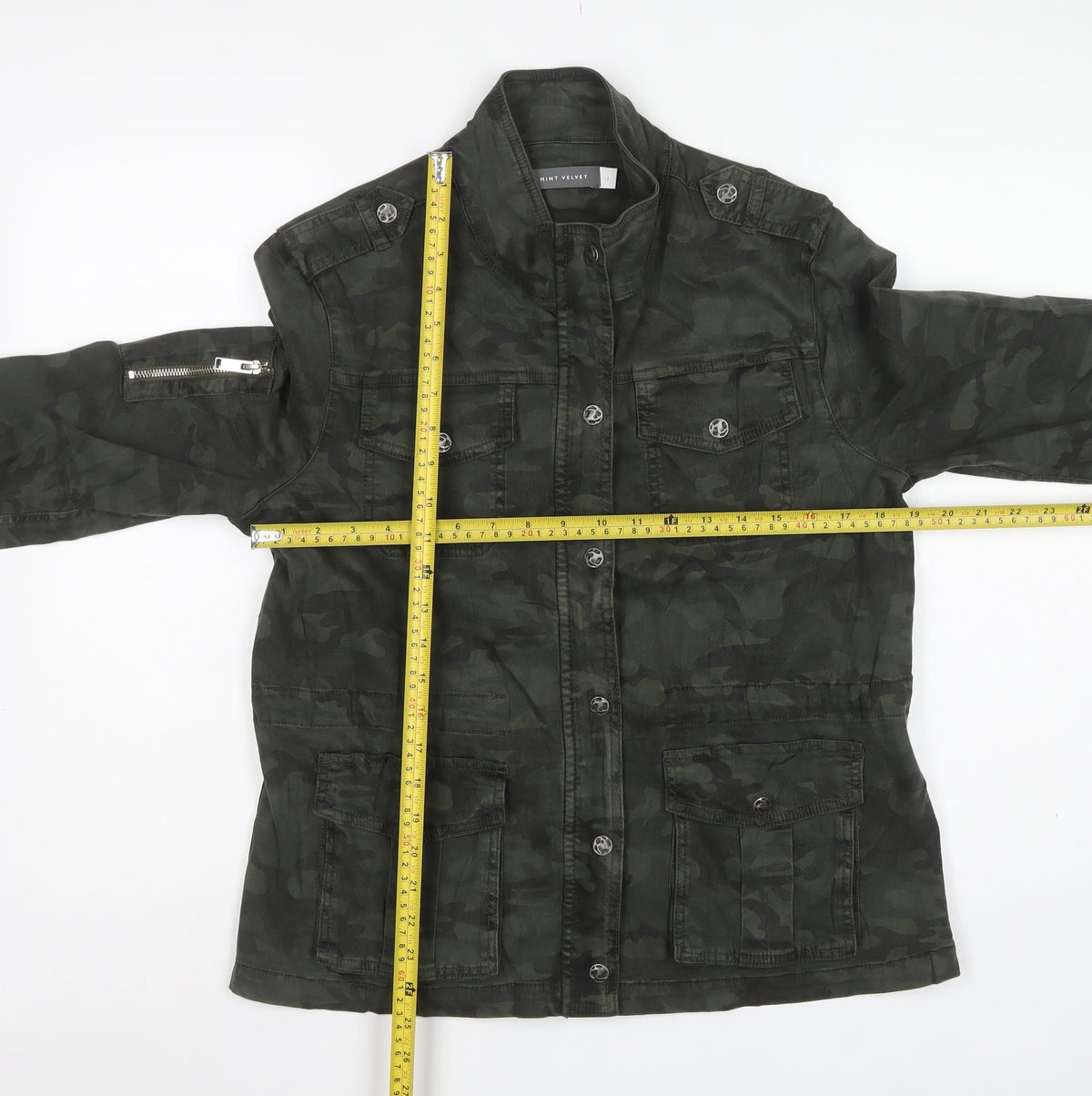 Mint Velvet Women’s Green Camo Military Jacket Size 12