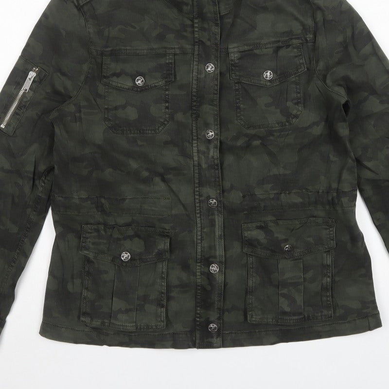 Mint Velvet Women’s Green Camo Military Jacket Size 12