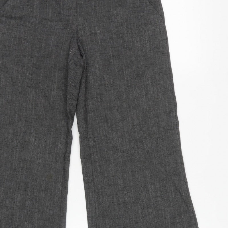 Next Women’s Grey Pinstripe Petite UK 6 Flared Tailored Trousers