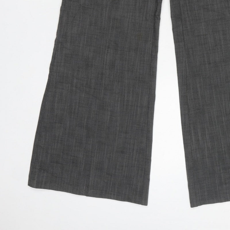 Next Women’s Grey Pinstripe Petite UK 6 Flared Tailored Trousers